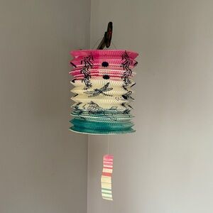 Colorful Vintage Hanging Paper Lanterns Lot of 4